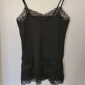WHBM Black Camisole with lace XS